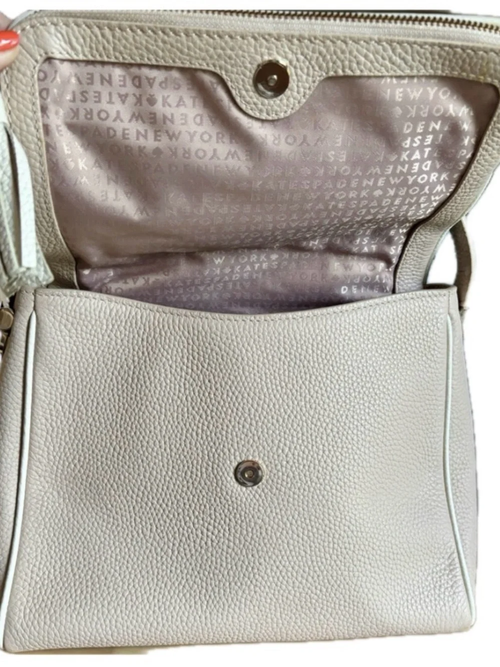 Kate Spade Chester Street Miri Rose Cloud Cement Leather Bag NWOT